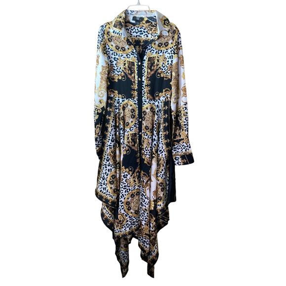 Gracia Equestrian Print Handkerchief Dress Size Small - Picture 3 of 12